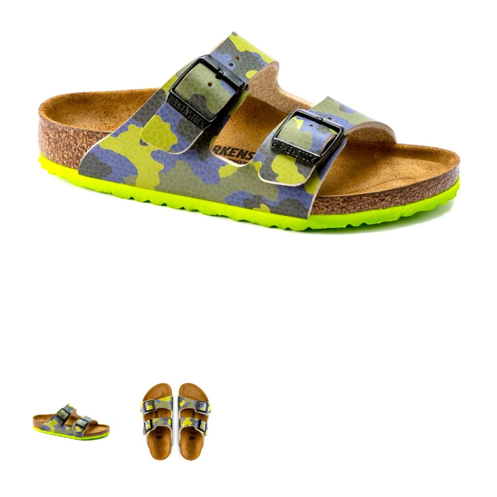 Birkenstock Kids Arizona Birko-Flor - Desert Soil / Lime Aqua